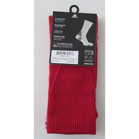 adidas 5145738C Men's Sz L Red Alphaskin Maximum Cushioned Crew Socks, 1 Pair - Picture 2 of 6